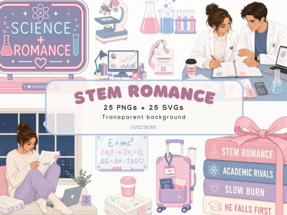 Download STEM Romance Cliparts, Book Lovers PNG - Love Collection