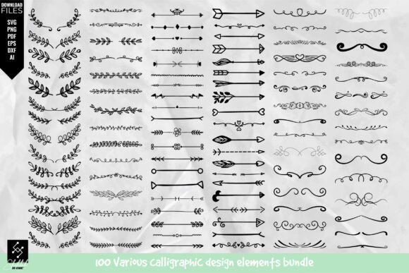 Download Various Calligraphic Design Elements Set - Design Collection